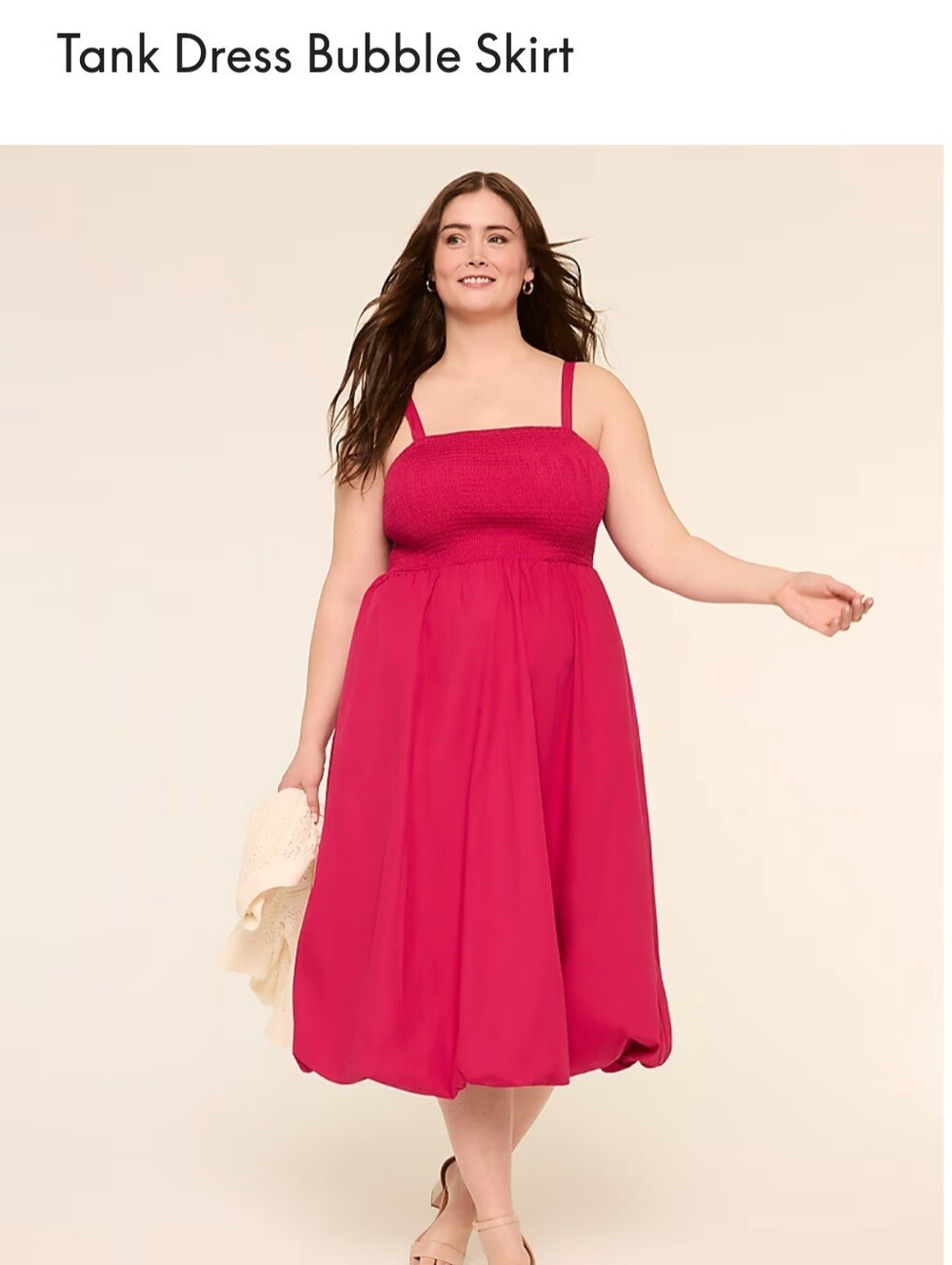 Lane Bryant Smocked Dress With Bubble Skirt NWT